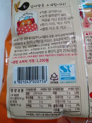 Gamjakkan ingredients